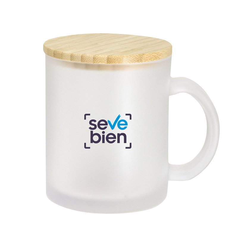Taza Magui Frost 350 ml vidrio y bambú Taza Magui Frost 350 ml vidrio y bambú