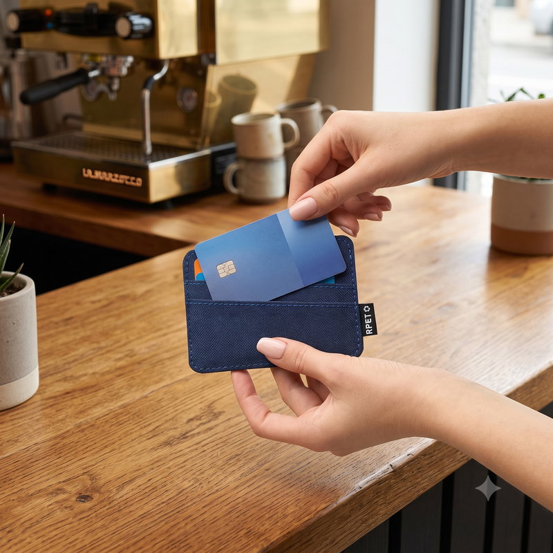 Tarjetero Blocard poliéster RPET, RFID