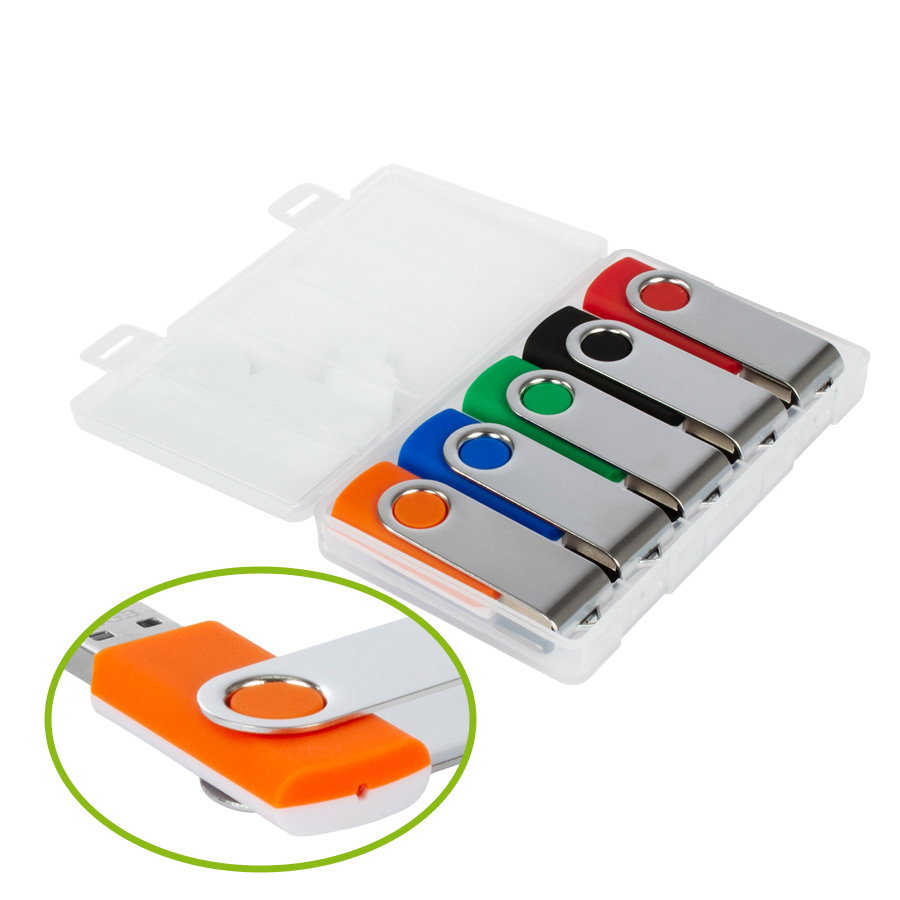 Set 5 Usb Pendrive 64gb 5 x 64GB aluminio personalizado con logo empresa - Pendrives corporativo Chile
