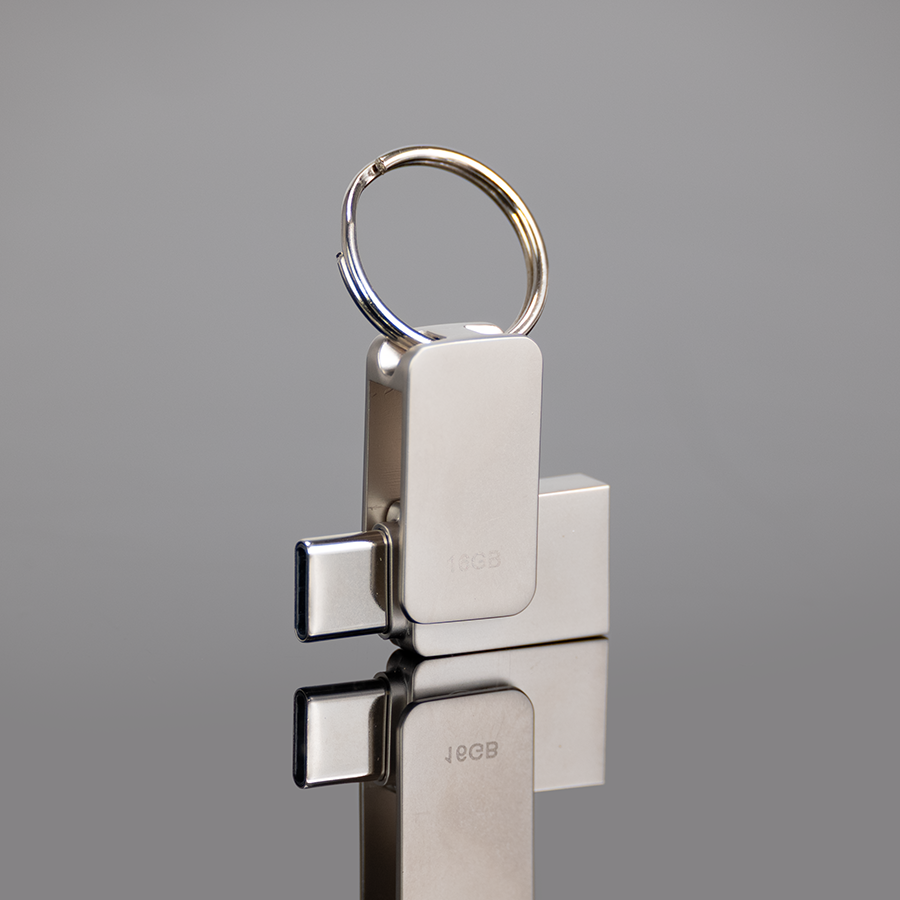 Usb 3.0 Mini-Pendrive Giro De Acero Inoxidable personalizado con logo empresa - Pendrives corporativo Chile