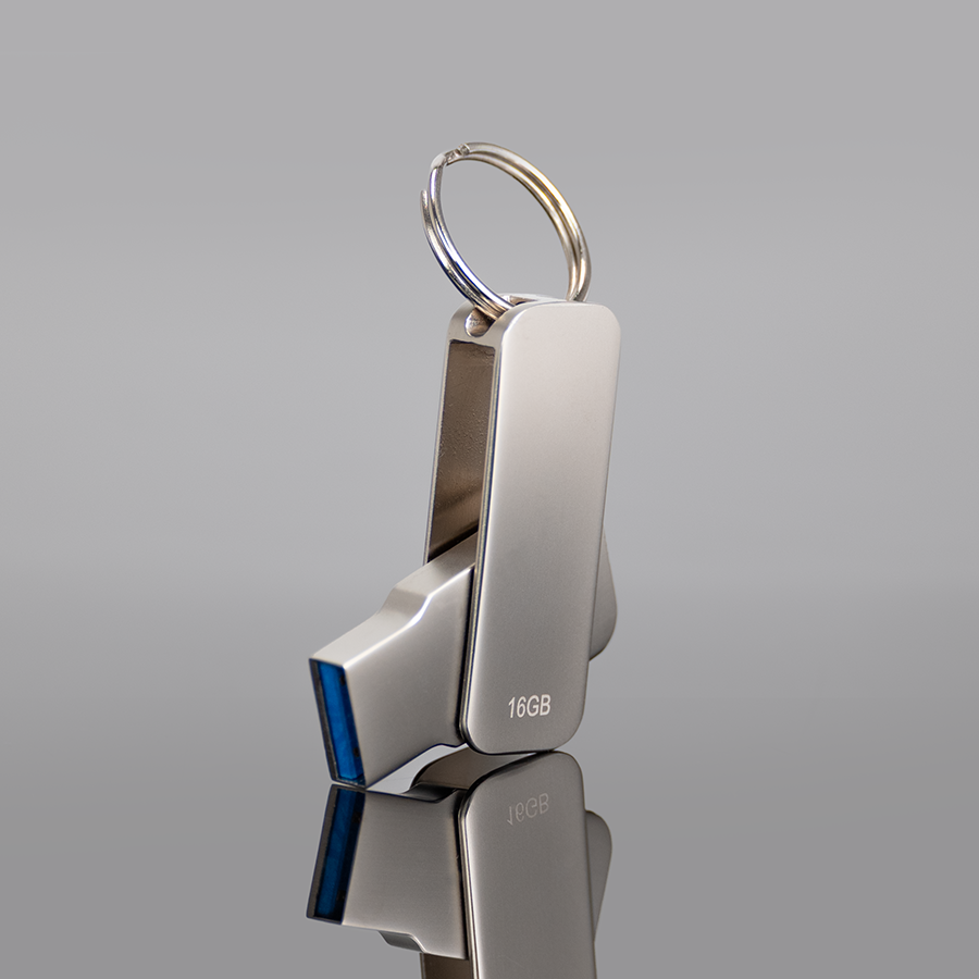Usb 3.0 Pendrive Swivel 16 GB acero inoxidable personalizado con logo empresa - Pendrives corporativo Chile