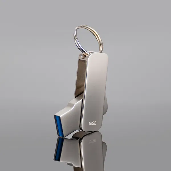Usb 3.0 Pendrive Swivel 16 GB acero inoxidable personalizado con logo empresa - Almacenamiento corporativo Chile