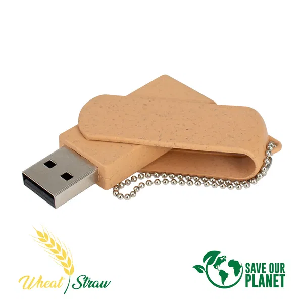 Usb Pendrive 16gb De Caña De Trigo 16GB plástico personalizado con logo empresa - Pendrives corporativo Chile