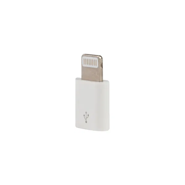 Adaptador Micro Usb / I-Phone plástico blanco personalizado con logo empresa - Accesorios Móviles corporativo Chile