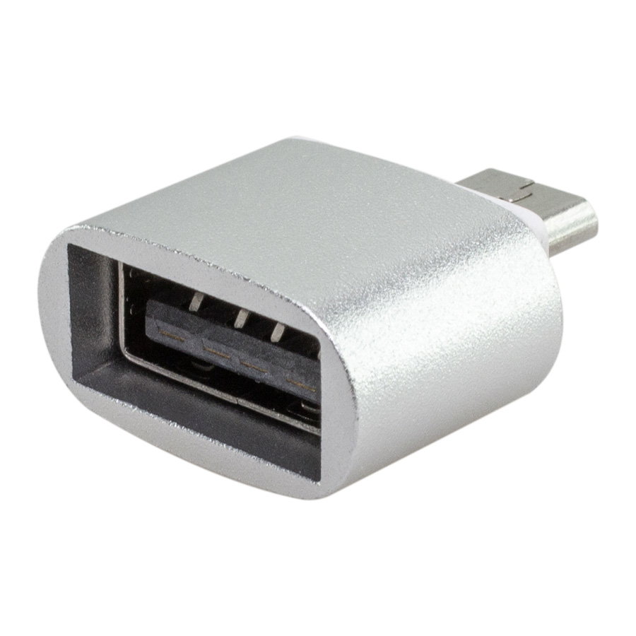 Adaptador Usb-Micro Usb aluminio plateado — vista destacada