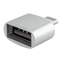 Adaptador Usb-Micro Usb aluminio plateado
