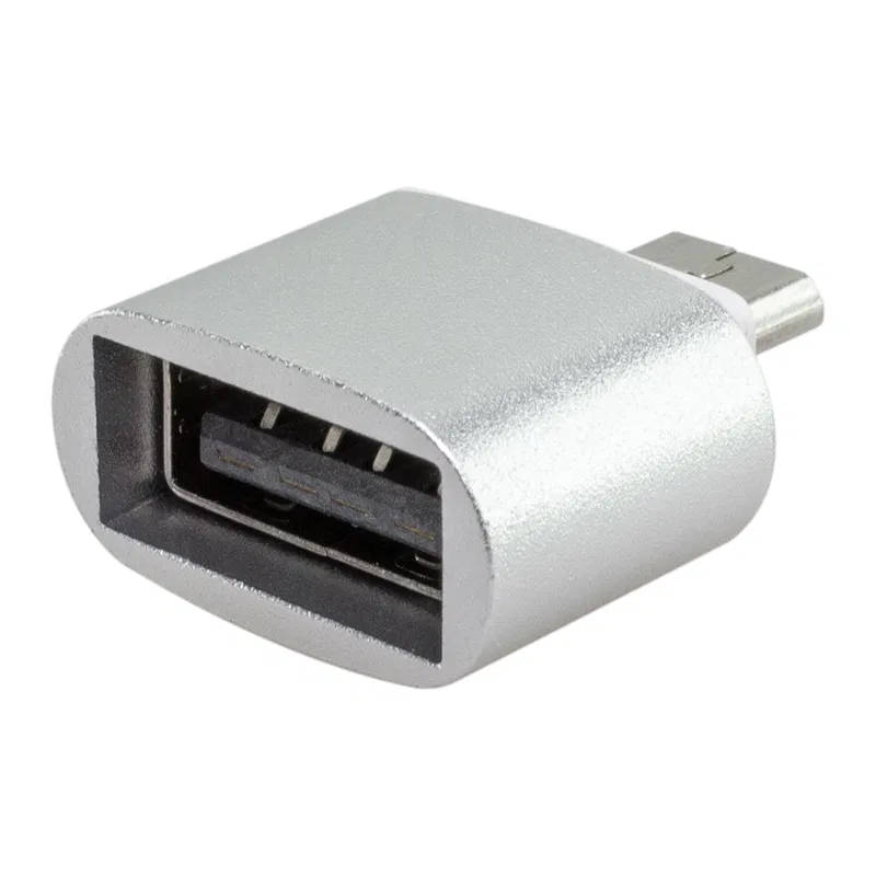 Adaptador Usb-Micro Usb aluminio plateado Adaptador Usb-Micro Usb aluminio plateado