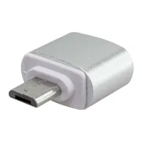 Adaptador Usb-Micro Usb aluminio plateado