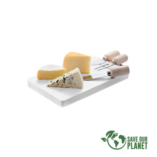Set De Queso madera Hevea, 3 piezas personalizado con logo empresa - Merchandising corporativo Chile
