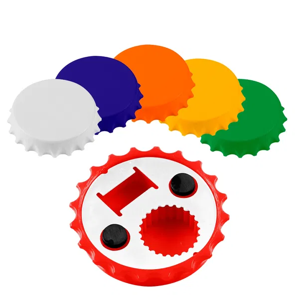 Destapador Imantado Ø 8 cm twist-off personalizado con logo empresa - Destapadores corporativo Chile