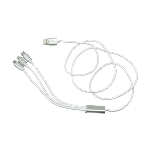 Cable Con Adaptador Madison aluminio y nylon personalizado con logo empresa - Merchandising corporativo Chile