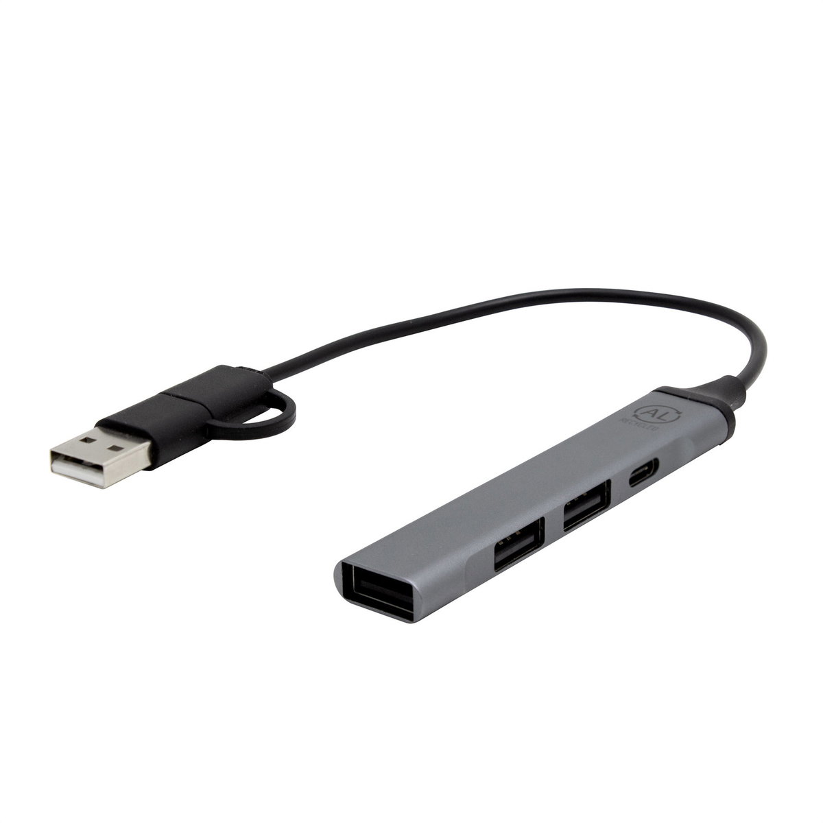 Adaptador Hub Multipuerto Hamel aluminio y USB-A - regalo corporativo Chile